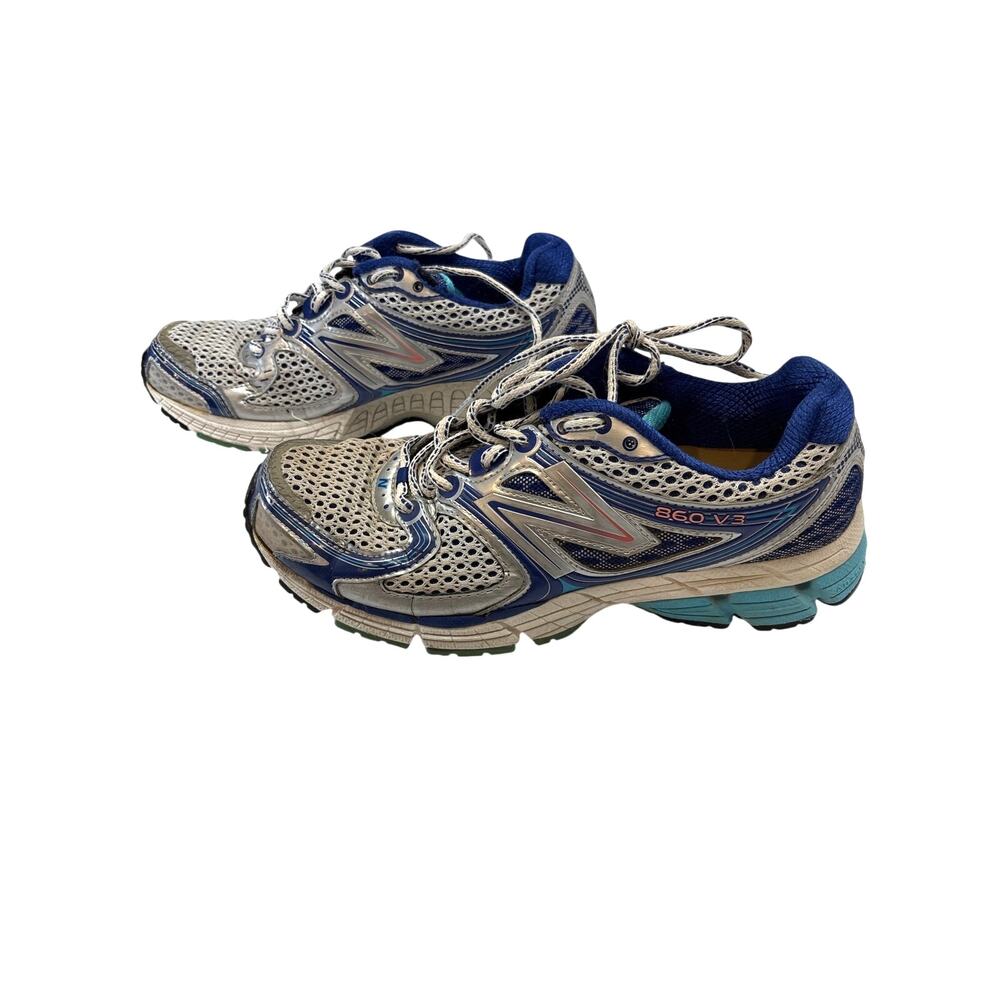 New Balance 860v3 Women’s 9.5 Silver Blue Running Shoes W860SB3 Sneakers